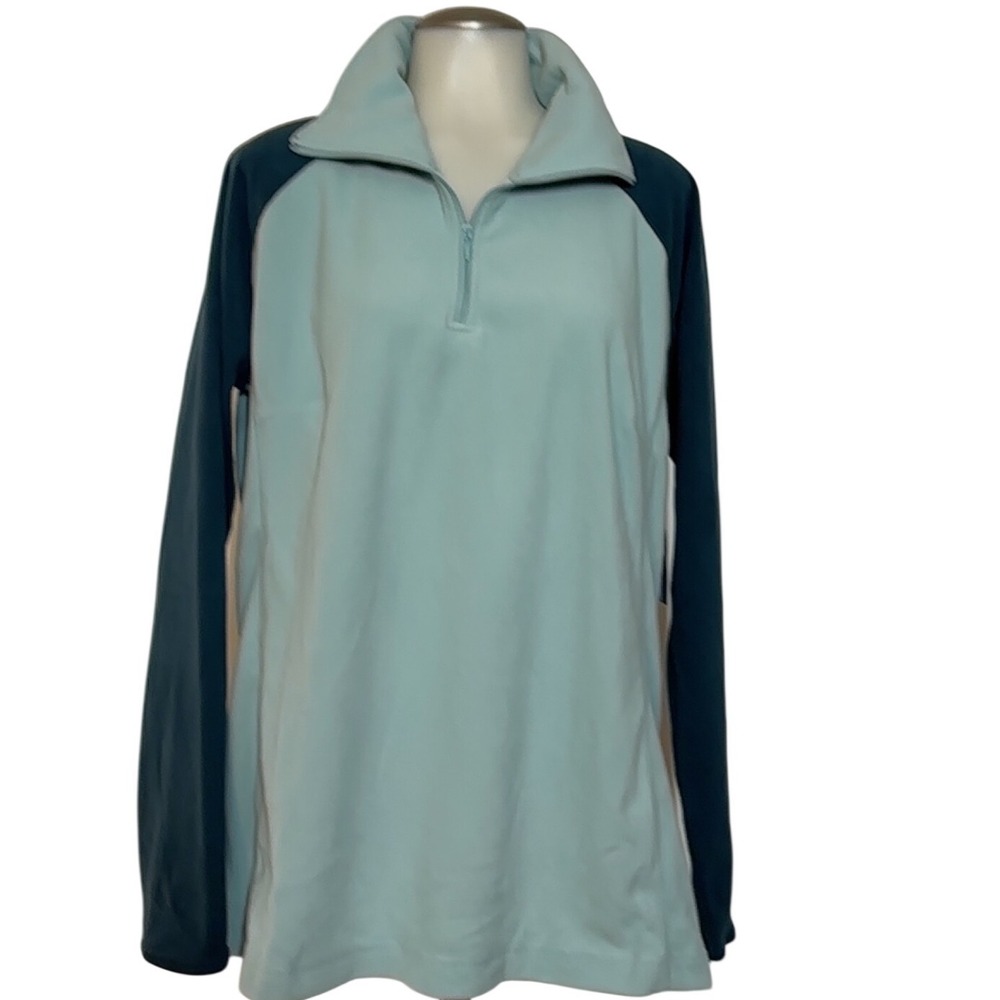 Columbia Active Fit Womens Fleece half Zip Pullover Light Blue & teal XL NWT